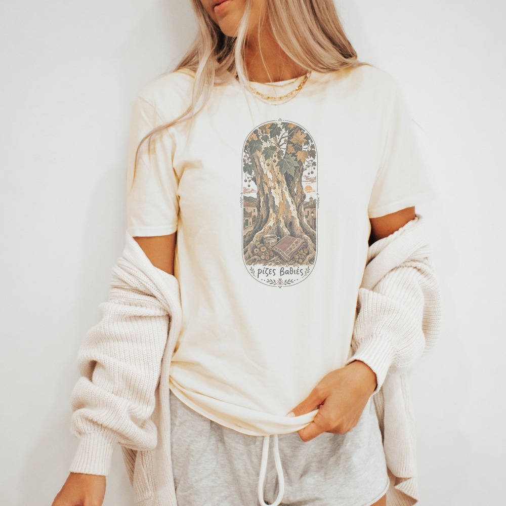 Cottagecore Woodland Engraving Style Tee - Picture 3 of 5